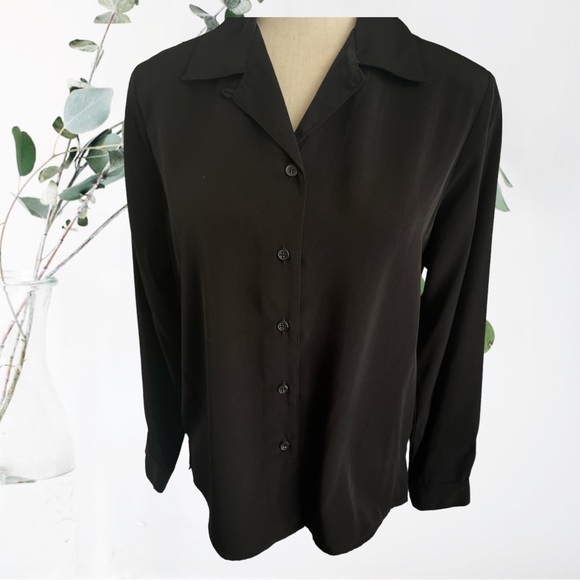 Notations Tops - New Notations Black Polyester Shirt S